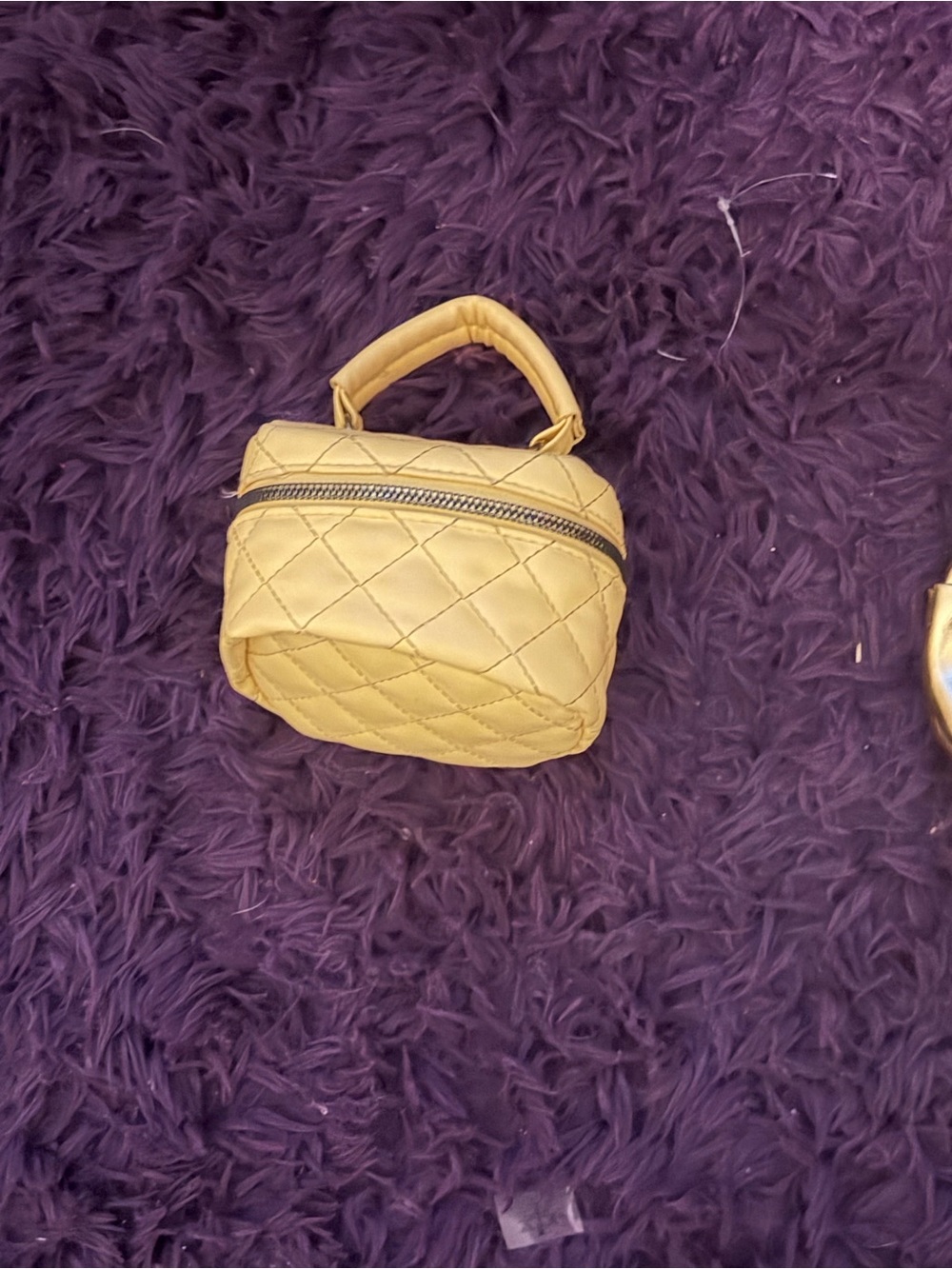 SHEIN Quilted Yellow Mini Top-Handle Bag